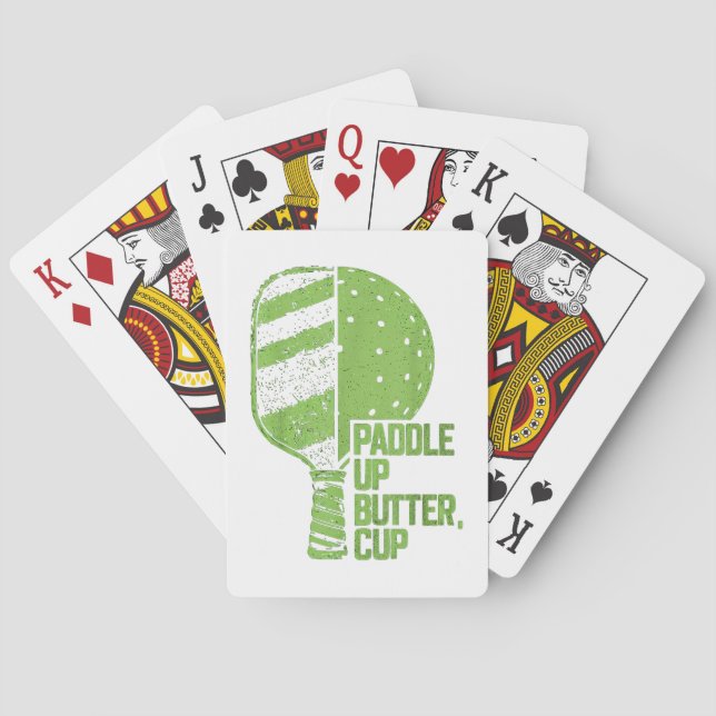Funny Pickleball Paddle Up Butter Cup Playing Cards (Back)