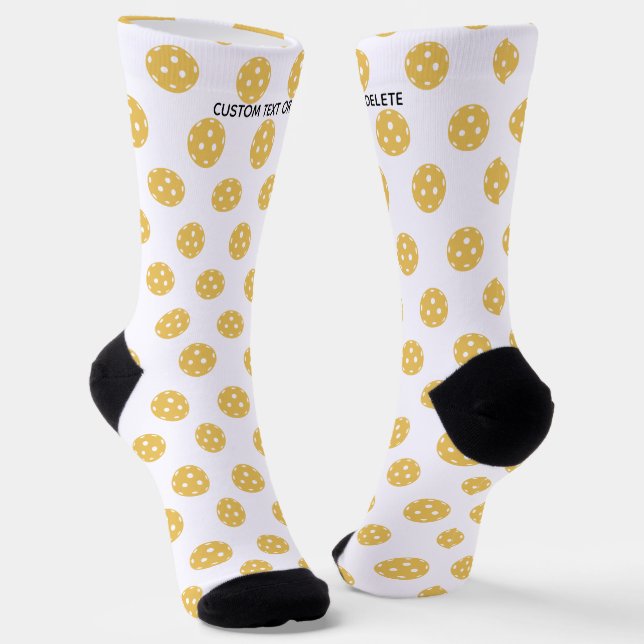 Funny Pickleball Pattern Personalized Custom Text Socks (Angled)