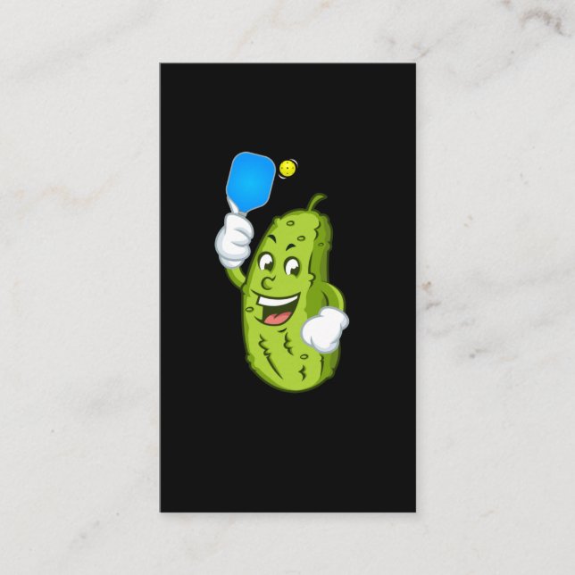Funny Pickleball Pickel Humour Cucumber Business Card (Front)