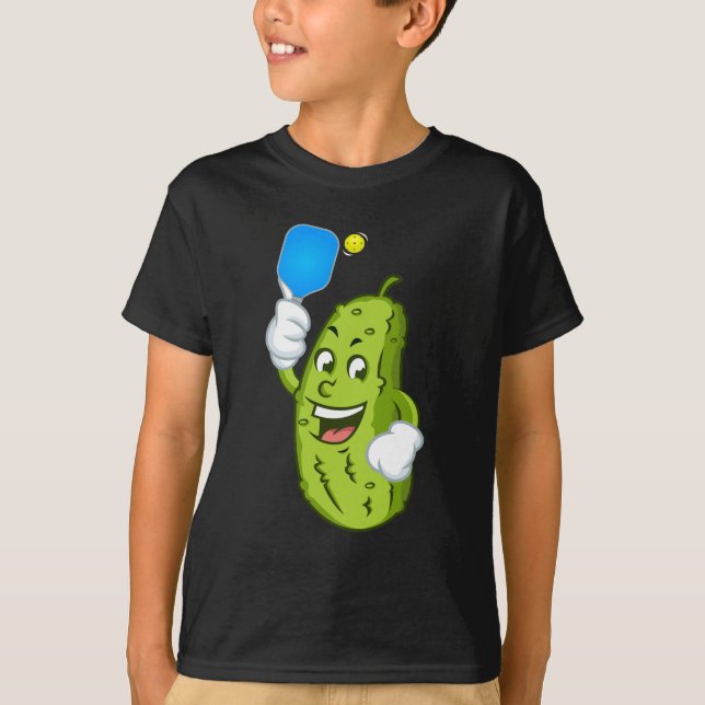 Funny Pickleball Pickel Humour Cucumber T-Shirt (Front)