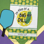 Funny Pickleball Pickle I'M KIND OF A BIG DILL Kitchen Towel<br><div class="desc">Funny, personalized, custom colour pickleball towel for the pickleball enthusiast with the humourous saying I'M KIND OF A BIG DILL featuring a dill pickle and pickleball and a name, monogram or custom text in your choice of colours. Fun gift for him, her or a team. ASSISTANCE: For help with design...</div>