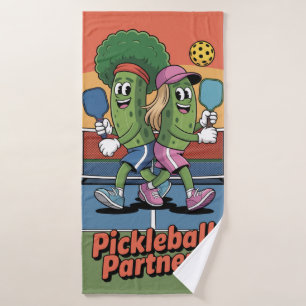 Funny Pickleball Pickleball Partners Mascot Beach Bath Towel