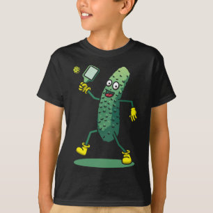 Funny Pickleball Player Coach Cucumber Prickled Fr T-Shirt