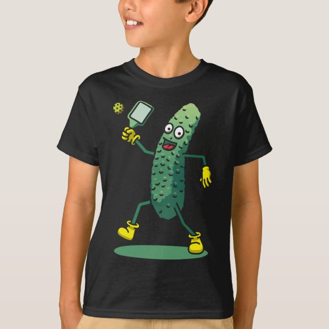 Funny Pickleball Player Coach Cucumber Prickled Fr T-Shirt (Front)
