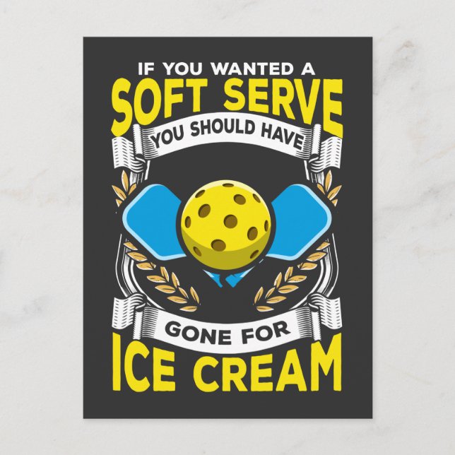 Funny Pickleball Player Serve Sarcastic Sport Postcard (Front)