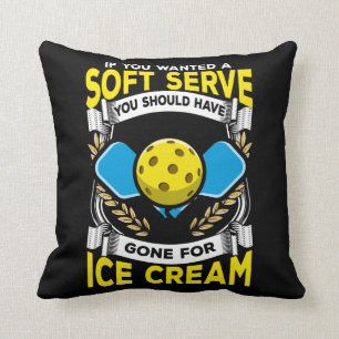 Funny Pickleball Player Serve Sarcastic Sport Throw Pillow