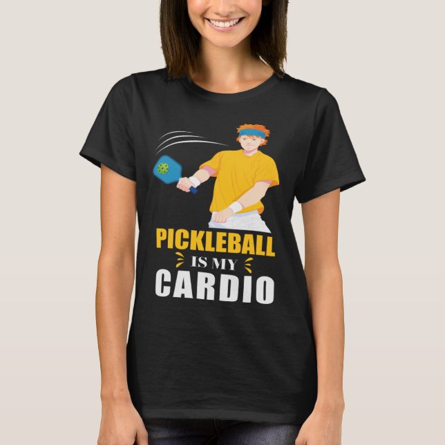 Funny Pickleball player with pickleball paddles lo T-Shirt (Front)