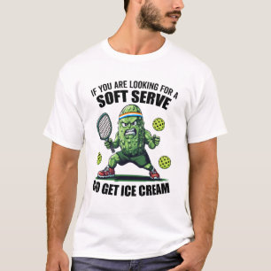 Funny Pickleball Playing Pickle Tennis Soft Serve T-Shirt