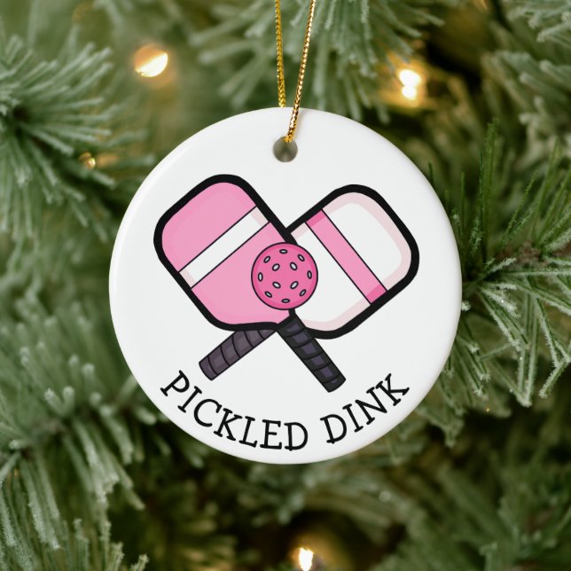 Funny Pickleball Pun Christmas  Ceramic Ornament (Tree)