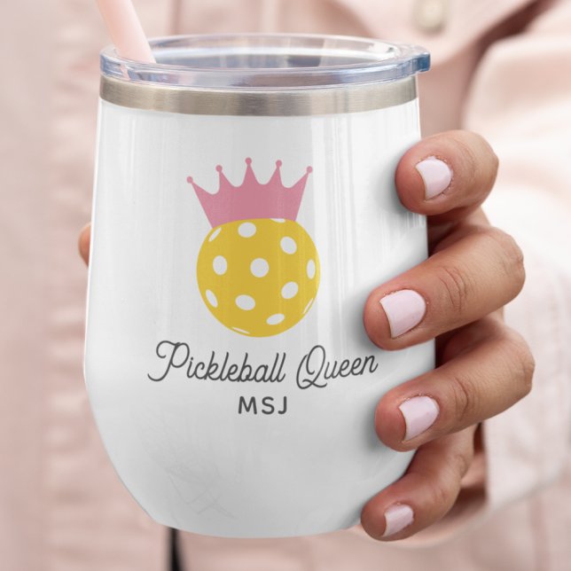 Funny Pickleball Queen Monogramme personnalisé (Créateur téléchargé)