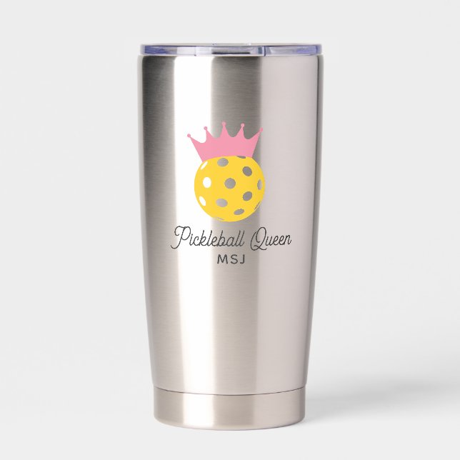 Funny Pickleball Queen Personalized Monogram Name Insulated Tumbler (Front)