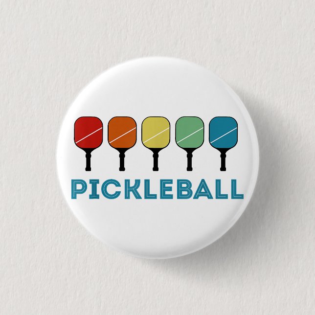 Funny Pickleball Retro Vintage  1 Inch Round Button (Front)