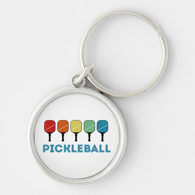 Funny Pickleball Retro Vintage  Keychain (Front)