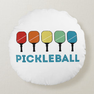 Funny Pickleball Retro Vintage  Round Pillow