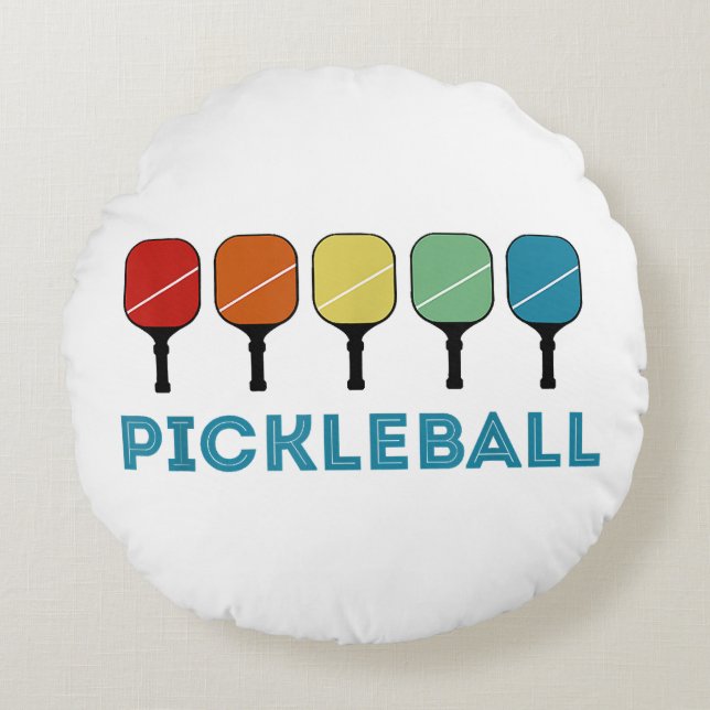 Funny Pickleball Retro Vintage  Round Pillow (Front)