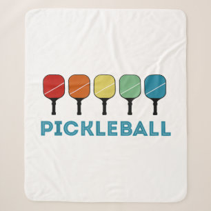 Funny Pickleball Retro Vintage  Sherpa Blanket
