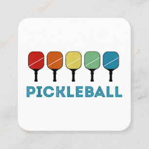 Funny Pickleball Retro Vintage  Square Business Card