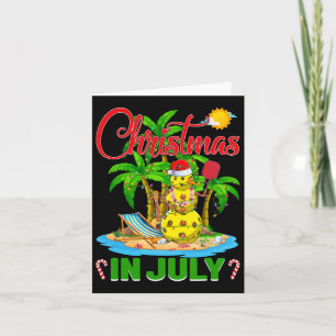 Funny Pickleball Santa Hat Hawaiian Christmas In J Card