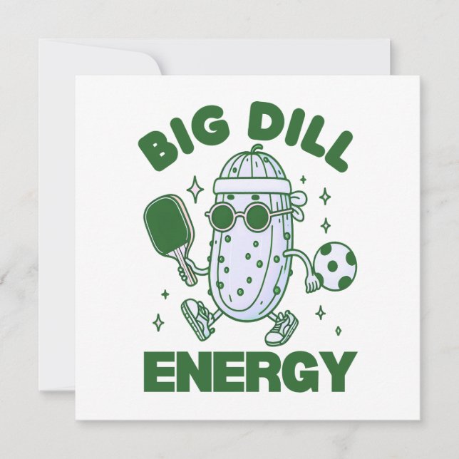 Funny Pickleball Saying Cute Character Pun Card (Front)