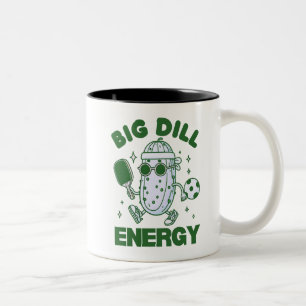 Funny Pickleball Saying Cute Character Pun Two-Tone Coffee Mug