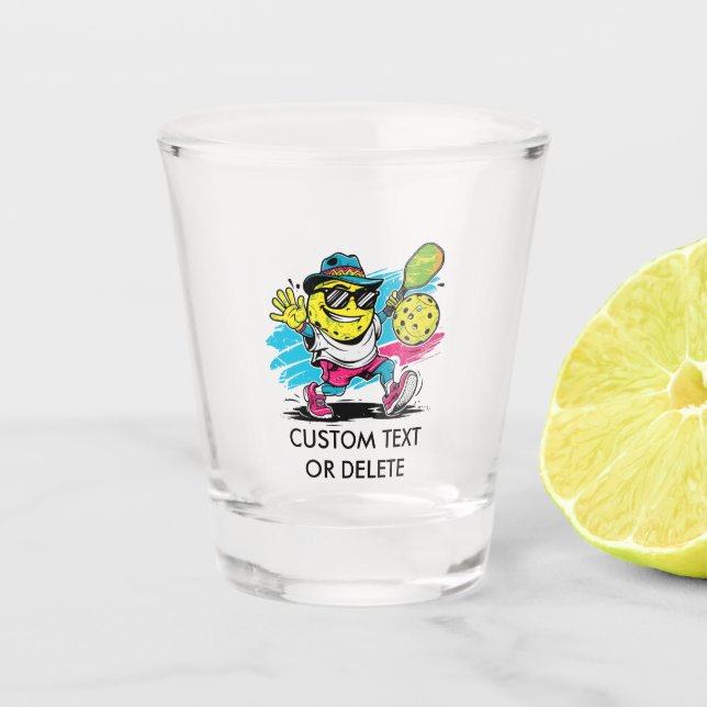 funny pickleball shot glass (Front)
