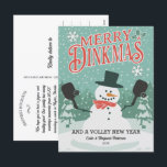 Funny Pickleball Snowman Merry Christmas Postcard<br><div class="desc">Your pickleball friends will get a laugh from this funny holiday postcard. Design features a snowman holding Pickleball paddles and a greeting that reads "Merry Dinkmas". Add your custom text for a one of a kind Pickleball Christmas card. Backside features space for your personalized note - or delete it and...</div>