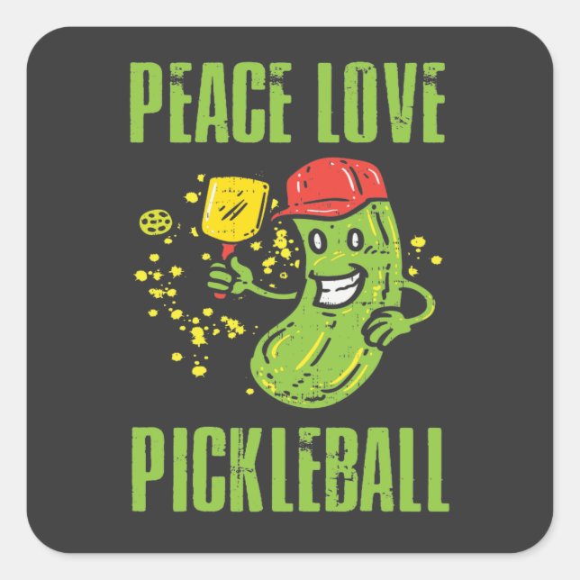 Funny Pickleball Square Sticker (Front)
