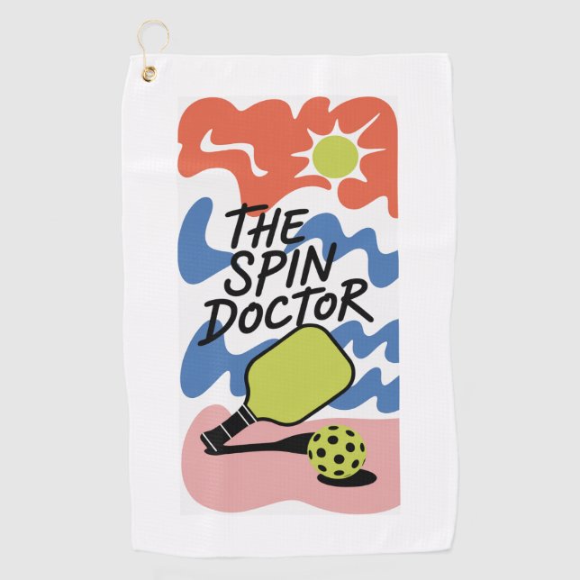 Funny Pickleball The Spin Doctor Sports Towel (Front)