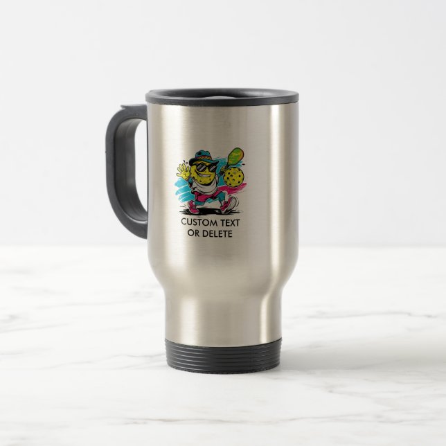 funny pickleball travel mug (Front Left)