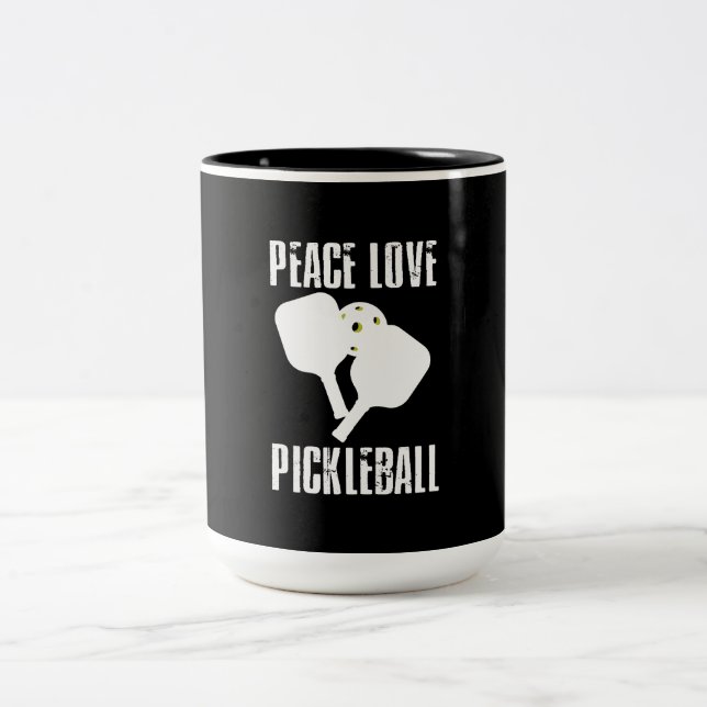Funny Pickleball  Two-Tone Coffee Mug (Center)