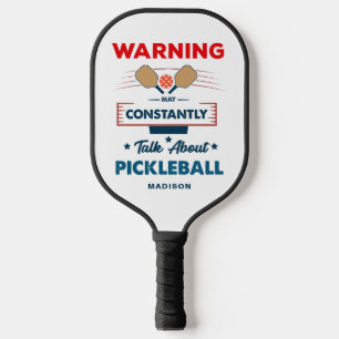 Funny Pickleball Typography Personalized Name Pickleball Paddle