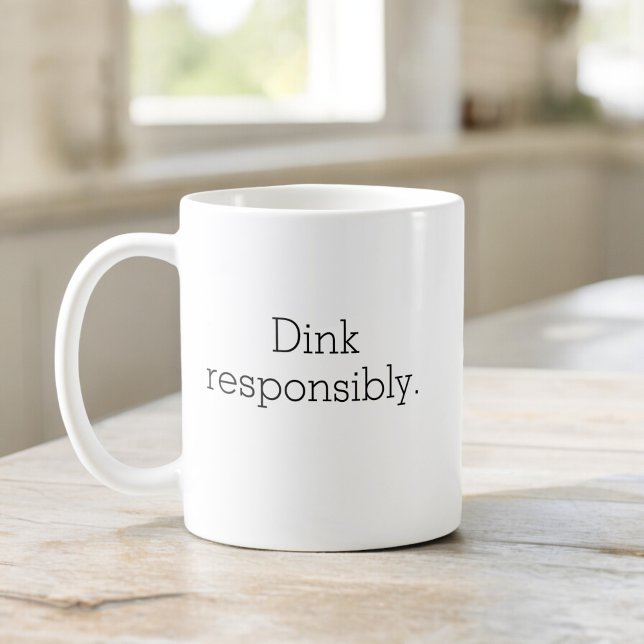 Funny Pickleball Typography Simple Minimalist Coffee Mug (Creator Uploaded)