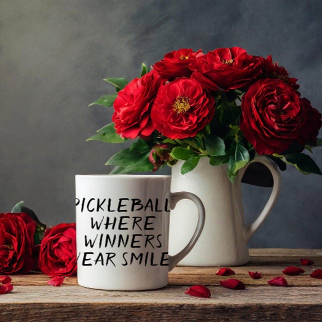 Funny Pickleball Where Winners Wear Smiles black Coffee Mug (Creator Uploaded)