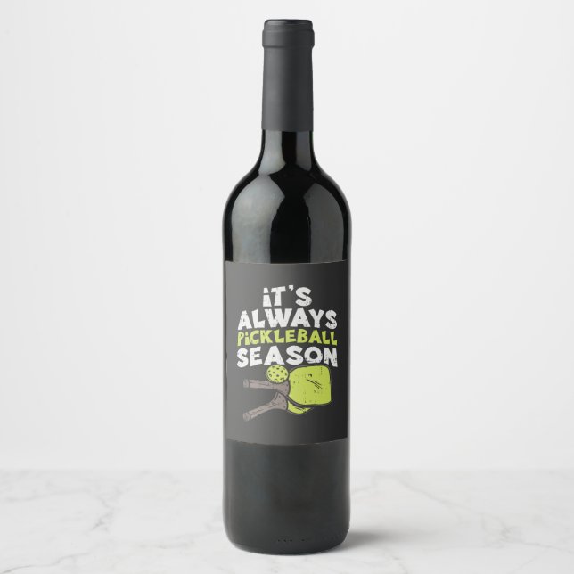 Funny Pickleball Wine Label (Front)