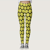 Funny Pickleball Yellow Ball and Black Sports Leggings (Front)