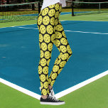 Funny Pickleball Yellow Ball and Black Sports Leggings<br><div class="desc">The perfect leggings for Pickleball enthusiasts!  A yellow pickleball is set against a black background.  Easily change the background colour by clicking on customize and then scrolling to the colour picker. Great for fun pickleball games and tournament match play or just hanging around with your Pickleball friends.</div>