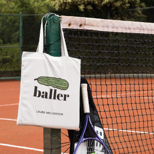 Funny Pickleballer Dill Pickle Personalized  Tote Bag