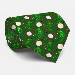 Funny Pickles Gherkins & Pickled Onion Pattern Tie
