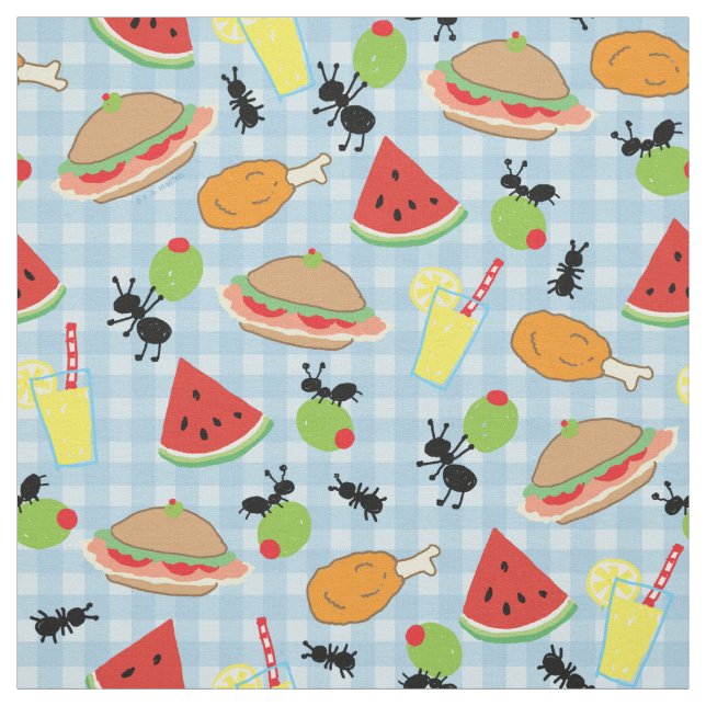 Funny Picnic Food Fabric (Swatch)
