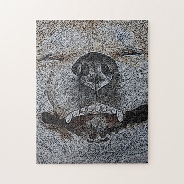 funny picture of smiling dog jigsaw jigsaw puzzle (Vertical)