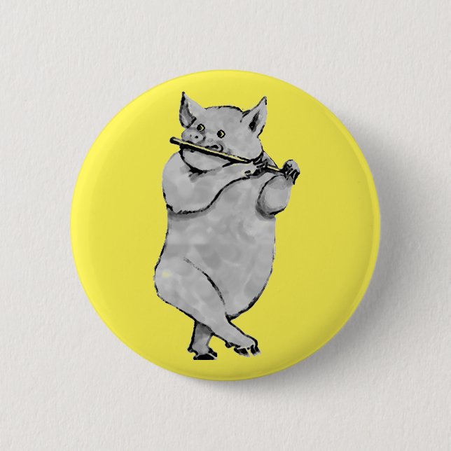 Funny Pig 2 Inch Round Button (Front)