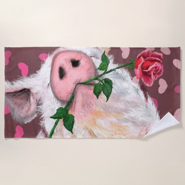 Funny Pig Beach Towel (Front)