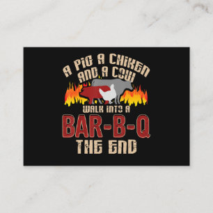 Funny Pig Chicken Cow Bar B Q Bbq Chef Cookie Cook Business Card