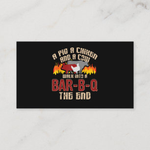 Funny Pig Chicken Cow Bar B Q Bbq Chef Cookie Cook Business Card