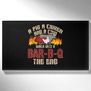 Funny Pig Chicken Cow Bar B Q Bbq Chef Cookie Cook Name Tag