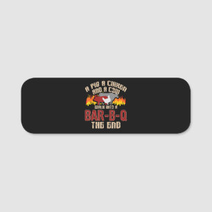 Funny Pig Chicken Cow Bar B Q Bbq Chef Cookie Cook Name Tag