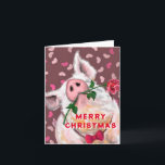 Funny Pig Christmas Card<br><div class="desc">Funny Christmas Cards with Gentleman Pig - Painting - Customizable - Choose / Add Your Unique Text - Name / Colours / Font / Size / Elements - Image / more - Make Your Special Gift - Resize and move or remove and add elements / text with customization tool !...</div>
