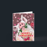 Funny Pig Christmas Card<br><div class="desc">Funny Christmas Cards with Gentleman Pig - Painting - Customizable - Choose / Add Your Unique Text - Name / Colours / Font / Size / Elements - Image / more - Make Your Special Gift - Resize and move or remove and add elements / text with customization tool !...</div>