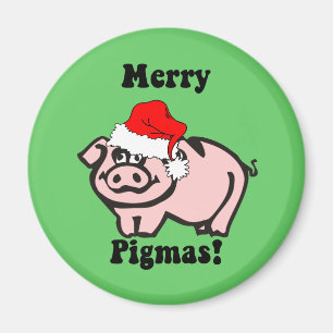 Funny pig Christmas Magnet