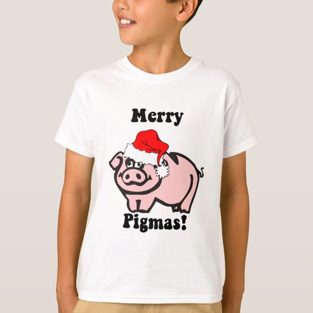 Funny pig Christmas T-Shirt (Front)